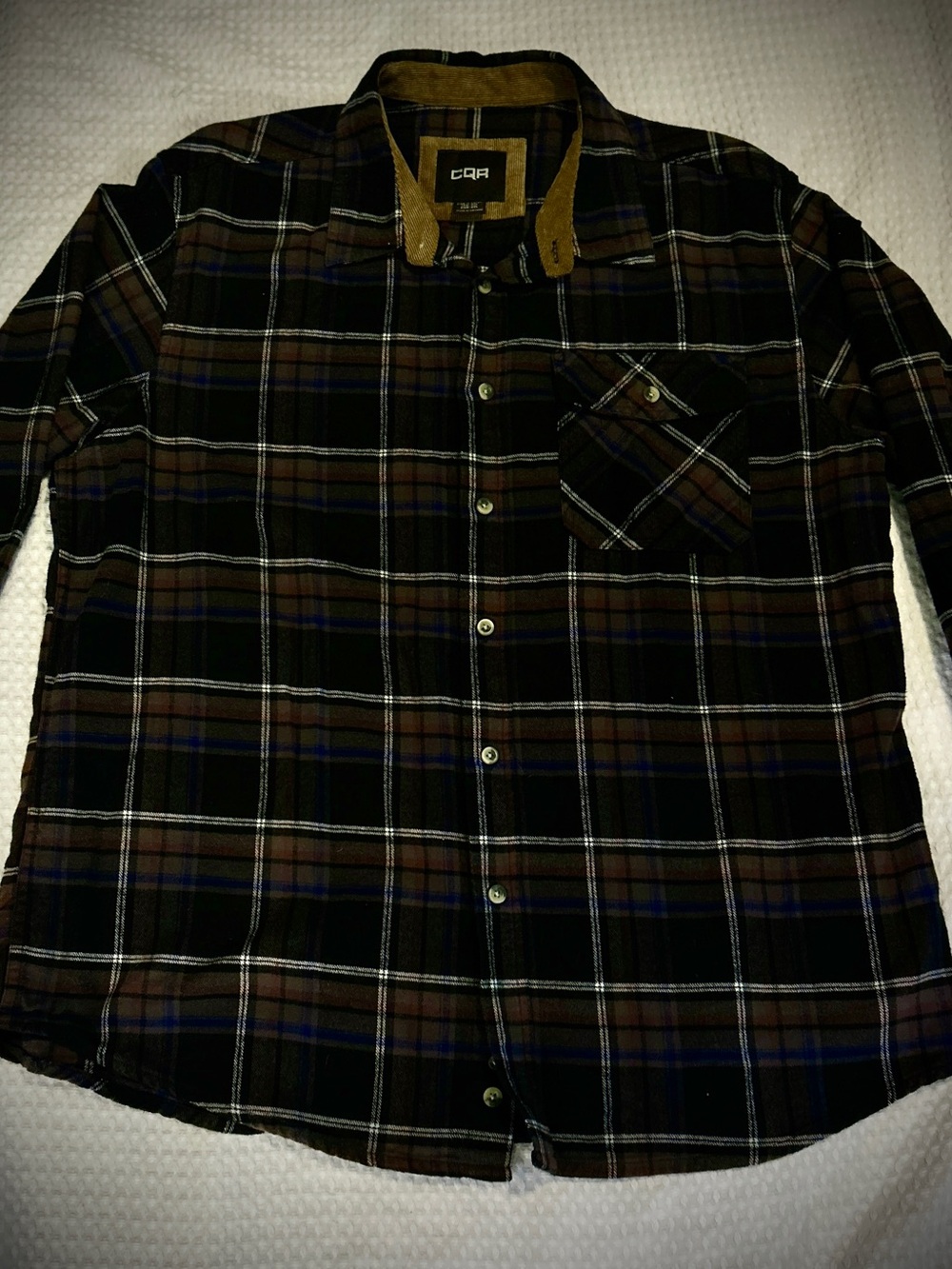 CQR Men's Black & Brown Plaid Button-Down Shirt